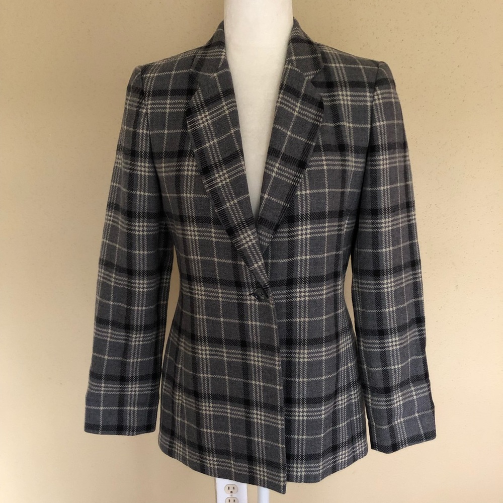 Vintage Plaid Wool Blazer